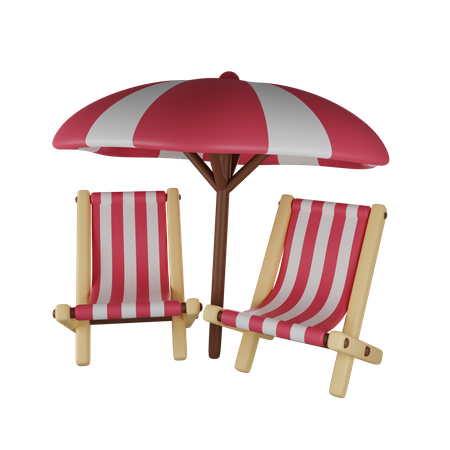 Cadeira de praia  3D Illustration