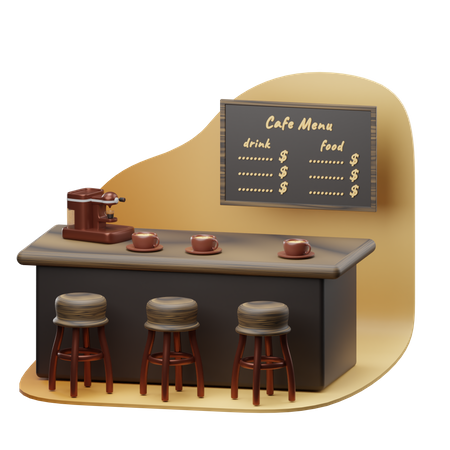 Sesiones de café  3D Illustration