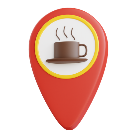 Pin de ubicación de la cafetería  3D Icon