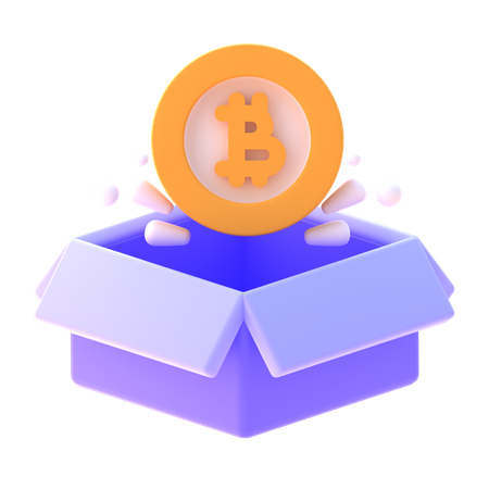 Caja de bitcoins  3D Icon