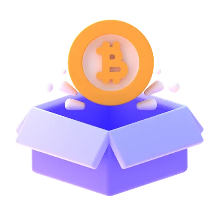 Caja de bitcoins  3D Icon