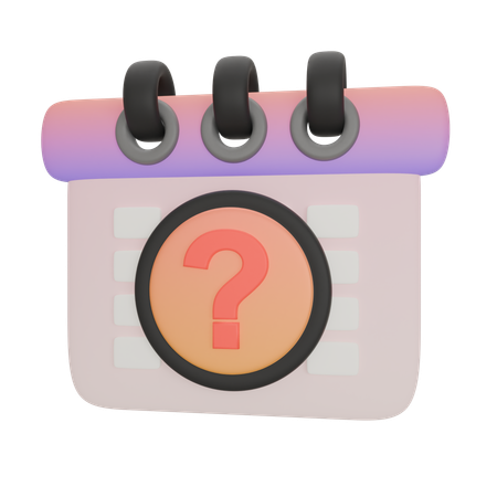 Calendar Schedule Questions  3D Icon