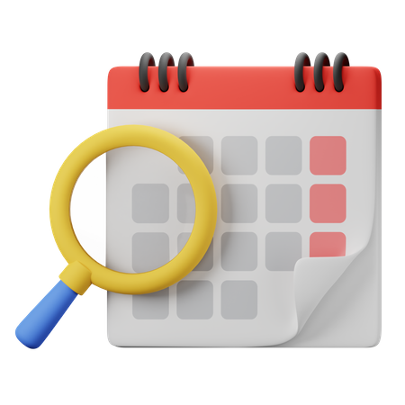 Calendar Search  3D Icon