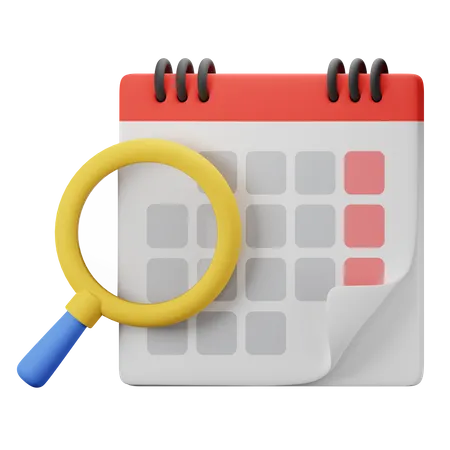 Calendar Search  3D Icon