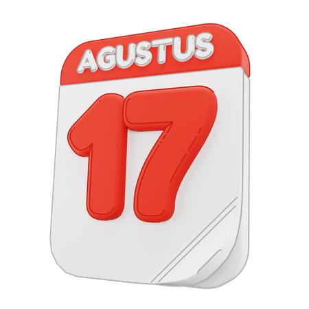 Calendario del 17 de agosto  3D Icon