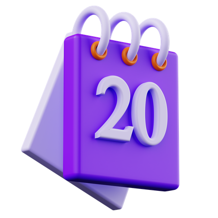 Calendário 20  3D Icon