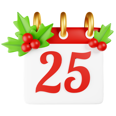 Calendário de natal 25  3D Icon