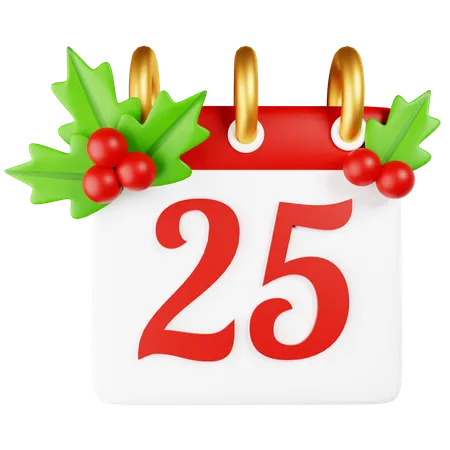 Calendário de natal 25  3D Icon