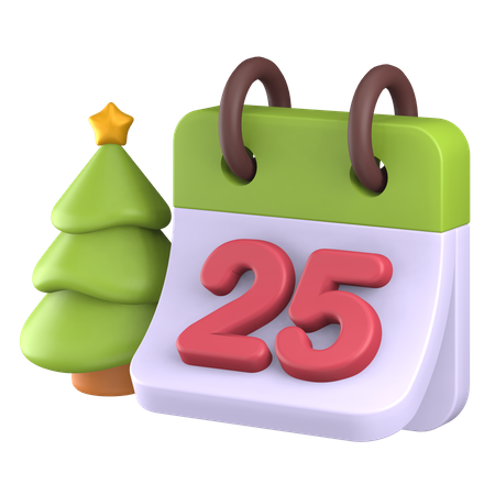 Calendário de Natal  3D Illustration