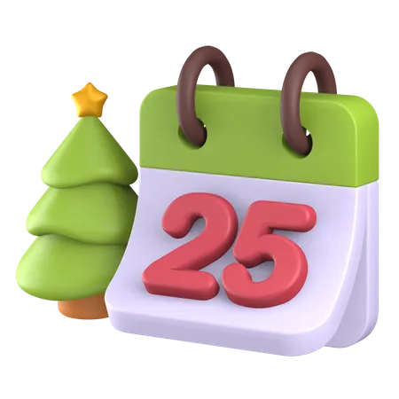 Calendário de Natal  3D Illustration