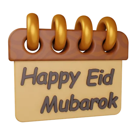 Calendrer Eid Mubarak  3D Icon