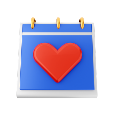 Calendrier coeur  3D Icon