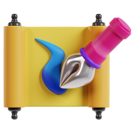 Calligraphy Art Tools  3D Icon