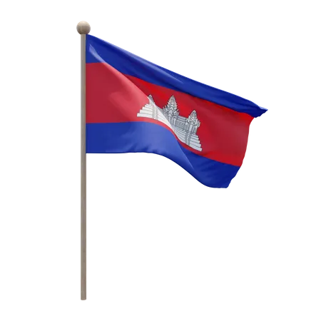 Cambodia Flagpole  3D Flag