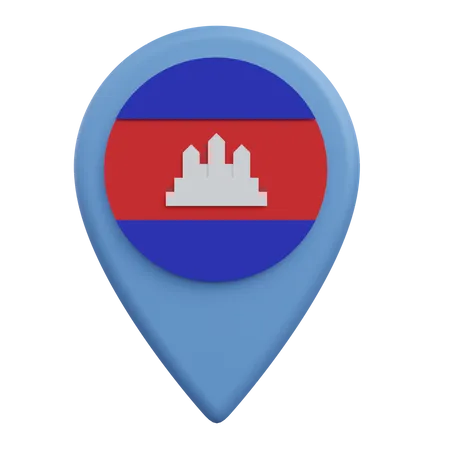 Ubicación camboya  3D Icon