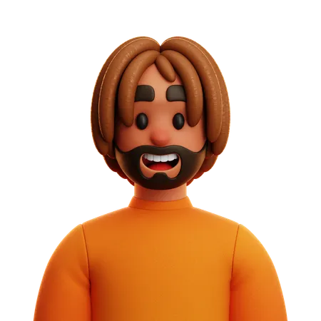 Homem de camisa laranja  3D Icon