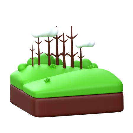 Campo forestal  3D Icon