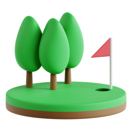 Campo de golfe  3D Icon