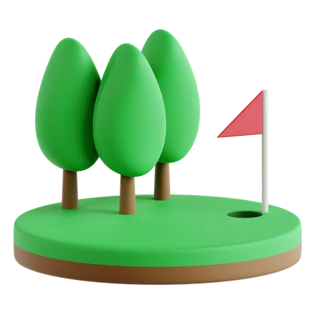 Campo de golfe  3D Icon