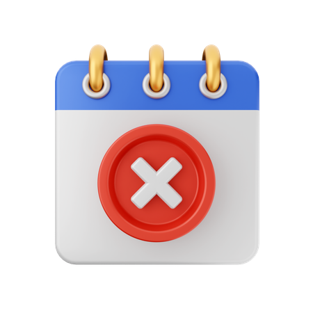 Cancel Calendar  3D Icon