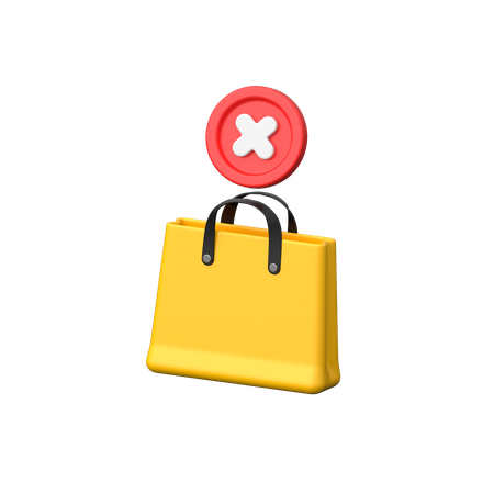 Cancellation of bag's order.  3D Icon