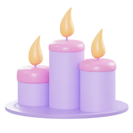 Candle Spa  3D Illustration