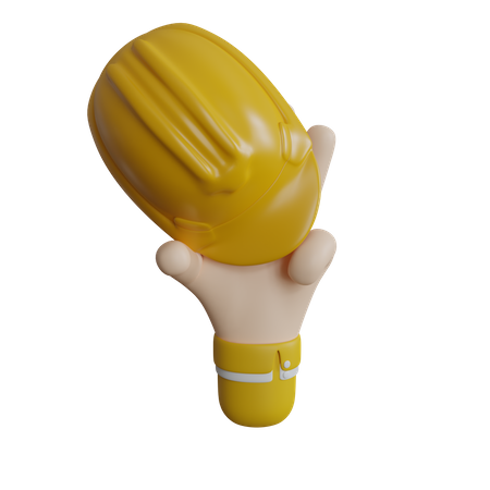 Capacete de construção na mão  3D Icon