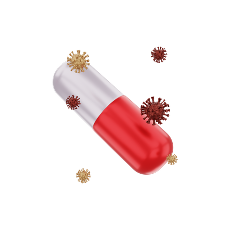 Cápsula de medicina covid  3D Illustration