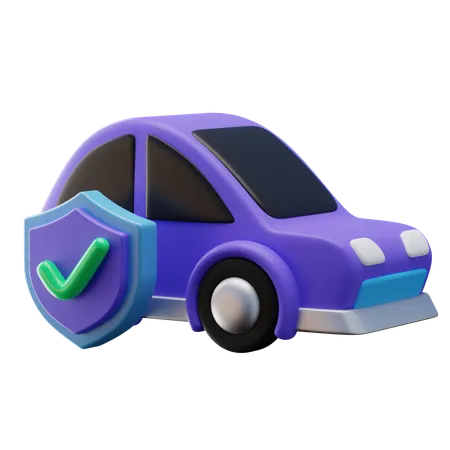 Car Insurance Protection  3D Icon