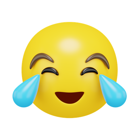 Rosto com lágrimas de alegria  3D Emoji