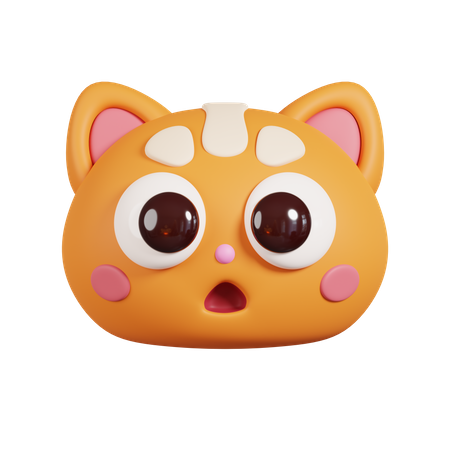 Cara de gato ruivo  3D Emoji