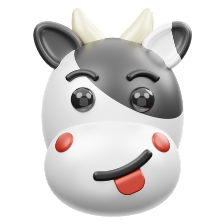 Cara de vaca fofa  3D Emoji