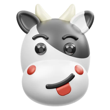 Cara de vaca fofa  3D Emoji