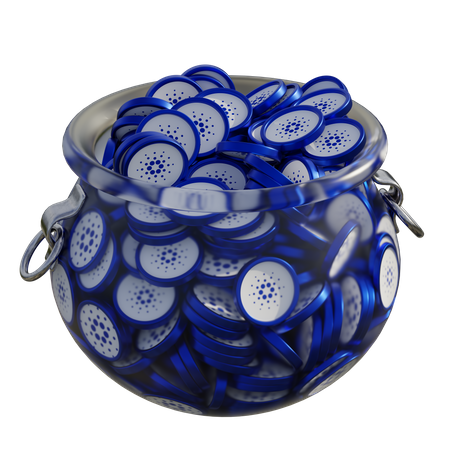 Cardano (ADA) Clear Glass Pot  3D Icon