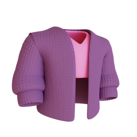 Cardigan exterior feminino  3D Icon