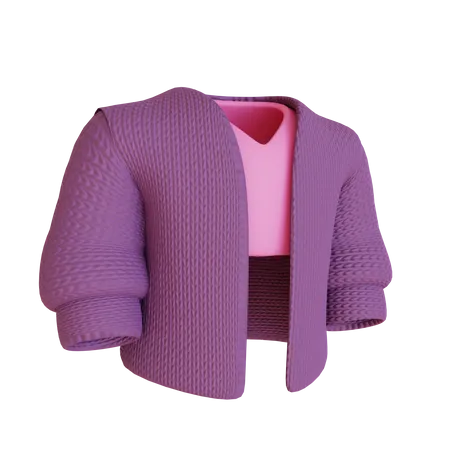 Cardigan exterior feminino  3D Icon