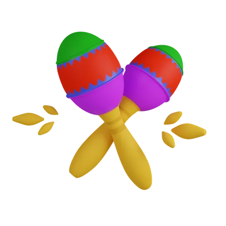 Carnival maracas  3D Icon