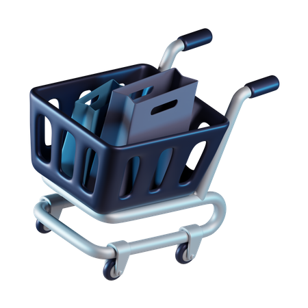 Carrinho de compras cheio  3D Icon