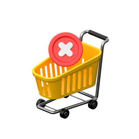 Cancelación del pedido del carrito.  3D Icon