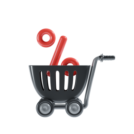 Carro de venta de compras  3D Illustration