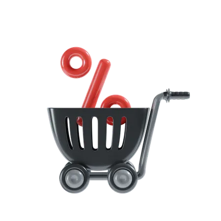 Carro de venta de compras  3D Illustration