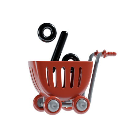 Carro de venta de compras  3D Illustration