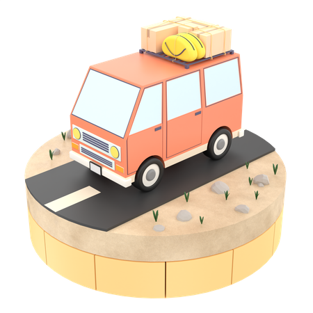 Carro de viagem  3D Illustration