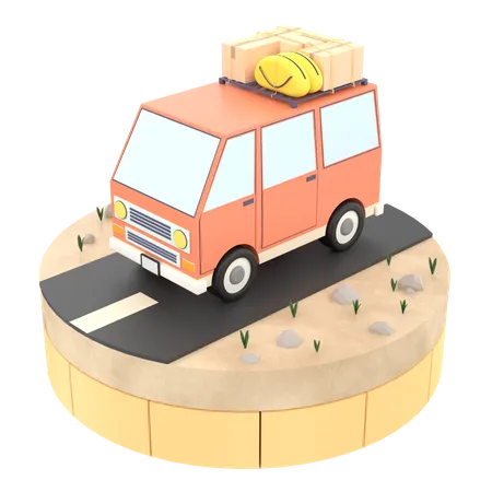 Carro de viagem  3D Illustration