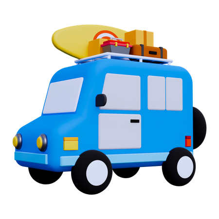 Carro de viagem  3D Icon