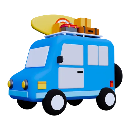 Carro de viagem  3D Icon