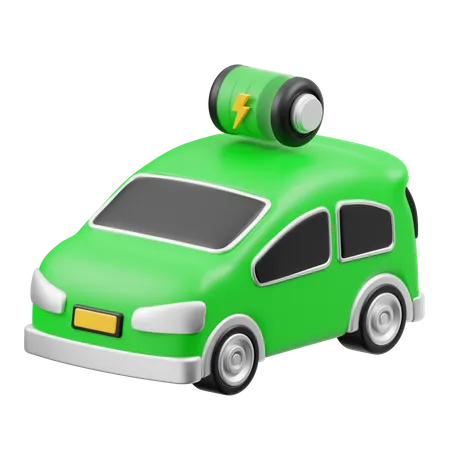 Carro elétrico com bateria cheia  3D Icon