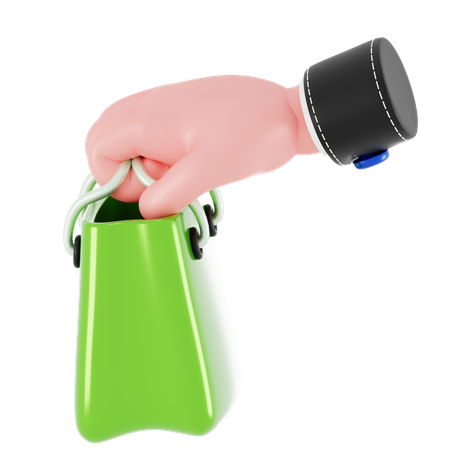 Carrying Shopping Bag Hand Gesture  3D Icon