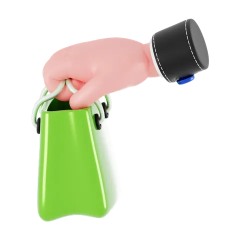 Carrying Shopping Bag Hand Gesture  3D Icon