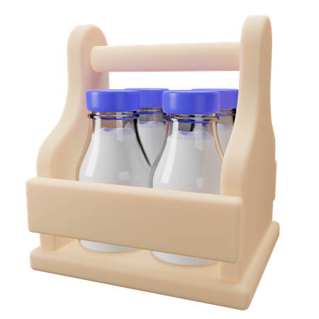 Cart Of Milk  3D Icon